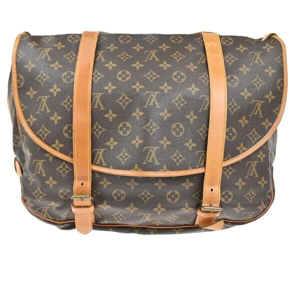 LOUIS VUITTON Logo Saumur 43 Shoulder Bag Monogram Leather Brown M42252 98MA210 - Picture 4 of 16